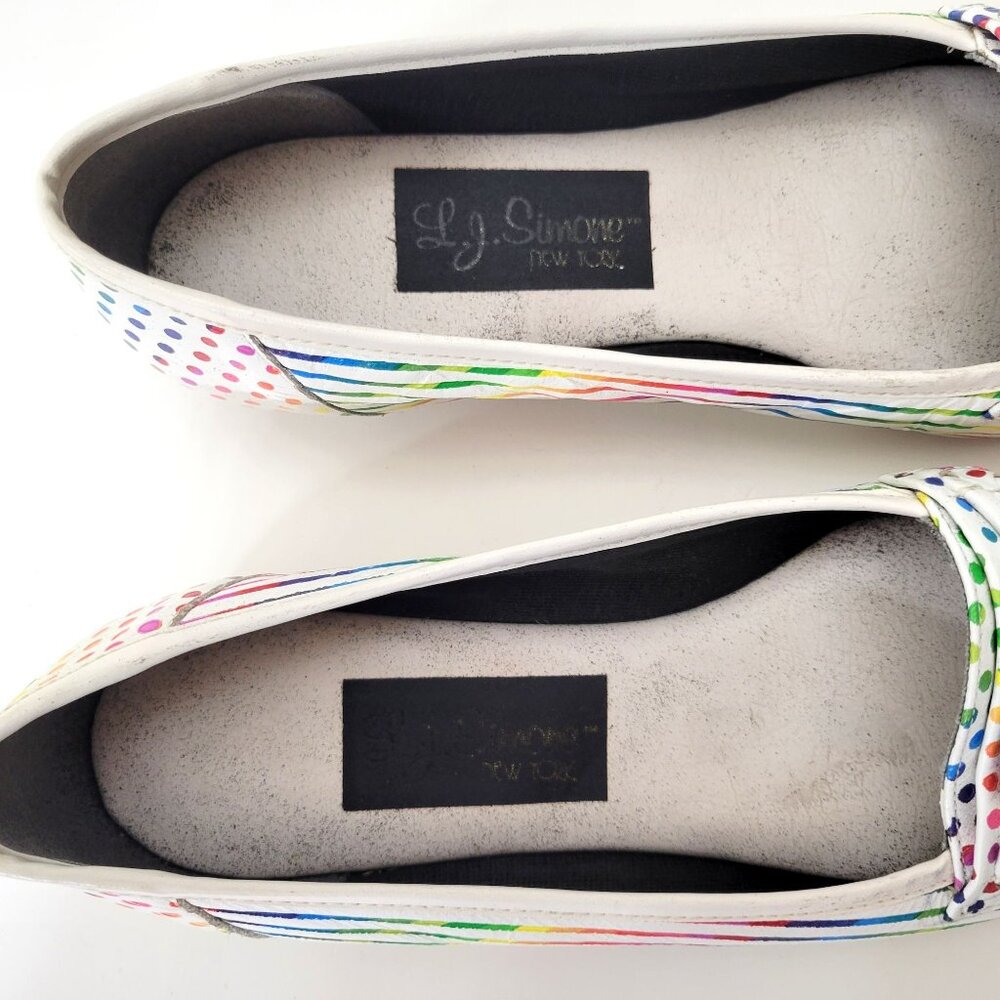Vintage L J Simone New York  Rainbow Beaded Loafers - Picture 6 of 8